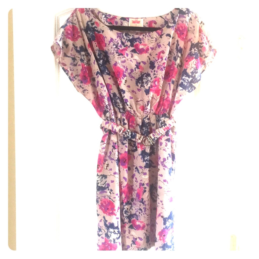 BEAUTIFUL pink, purple, blue floral dress